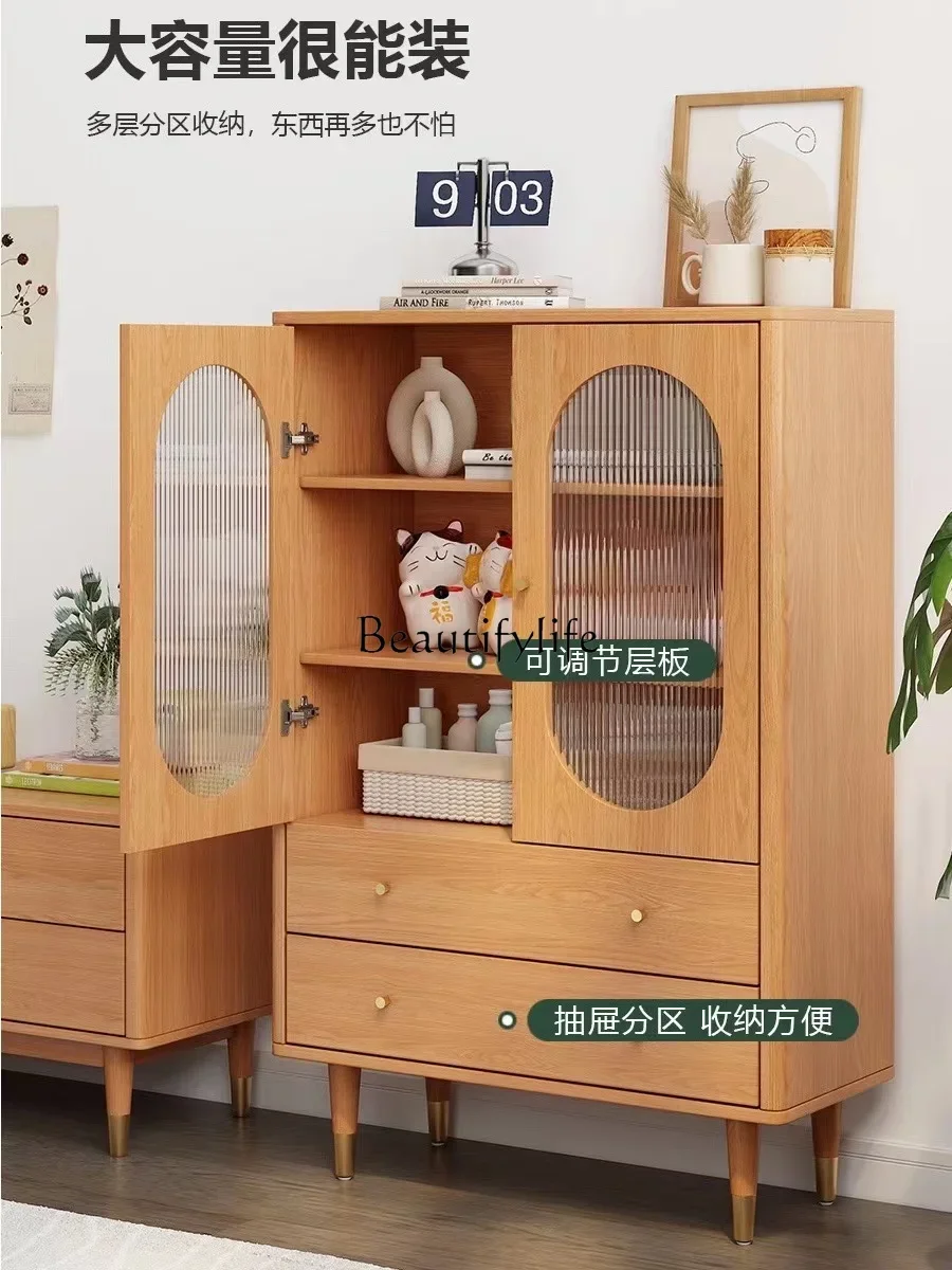 

Whole house furniture Nordic Solid Wood Simplicity Storage Locker Living Room TV Cabinet next to the Wall Retro Clothes Closet