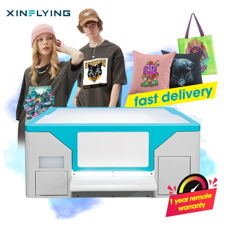 XinFlying 30cm dtf printer xp600 head and small size dtf t shirt printing machine with dtf drying oven