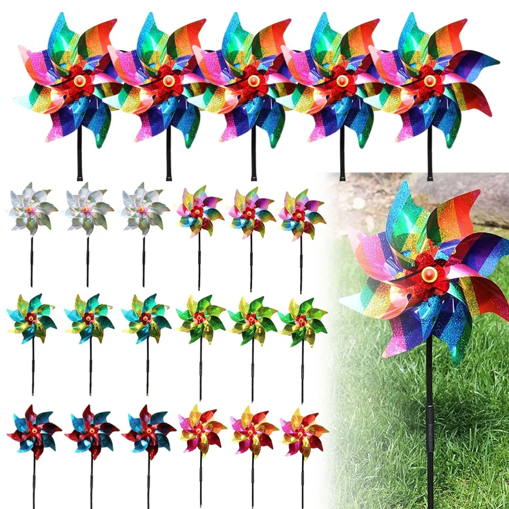 1-5pcs Laser Anti Bird Repeller Windmill Outdoor Reject Pinwheels Spinner Reflective Garden Balcony Pigeon Birds Scare Repeller