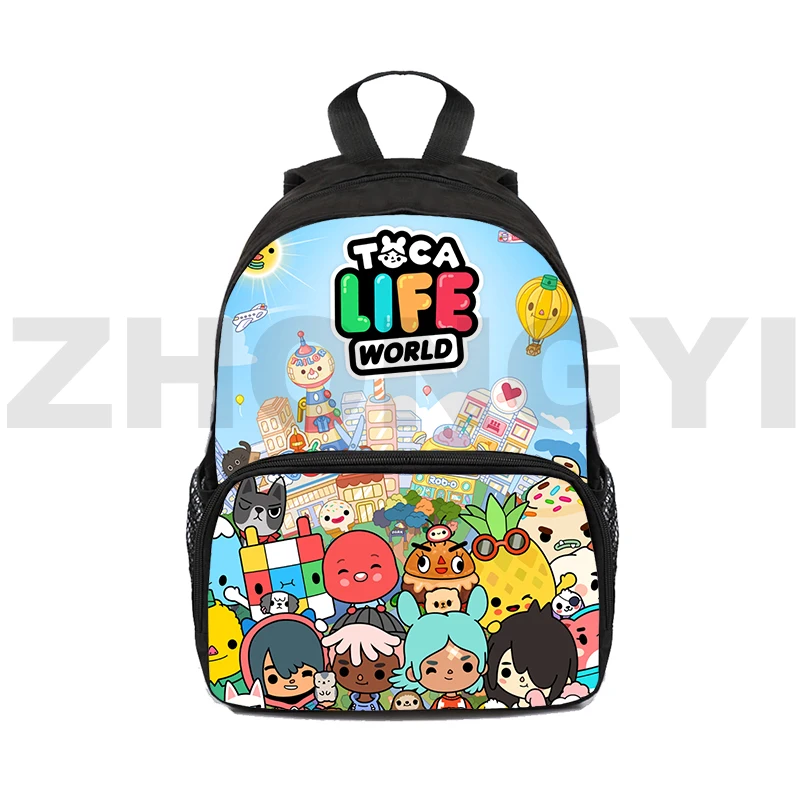 

Fahion 3D Print Anime Mini Bag Kindergarten Toca Life World Backpack Children Zipper 16 Inch Toca Boca Bookbag Kids Mochila