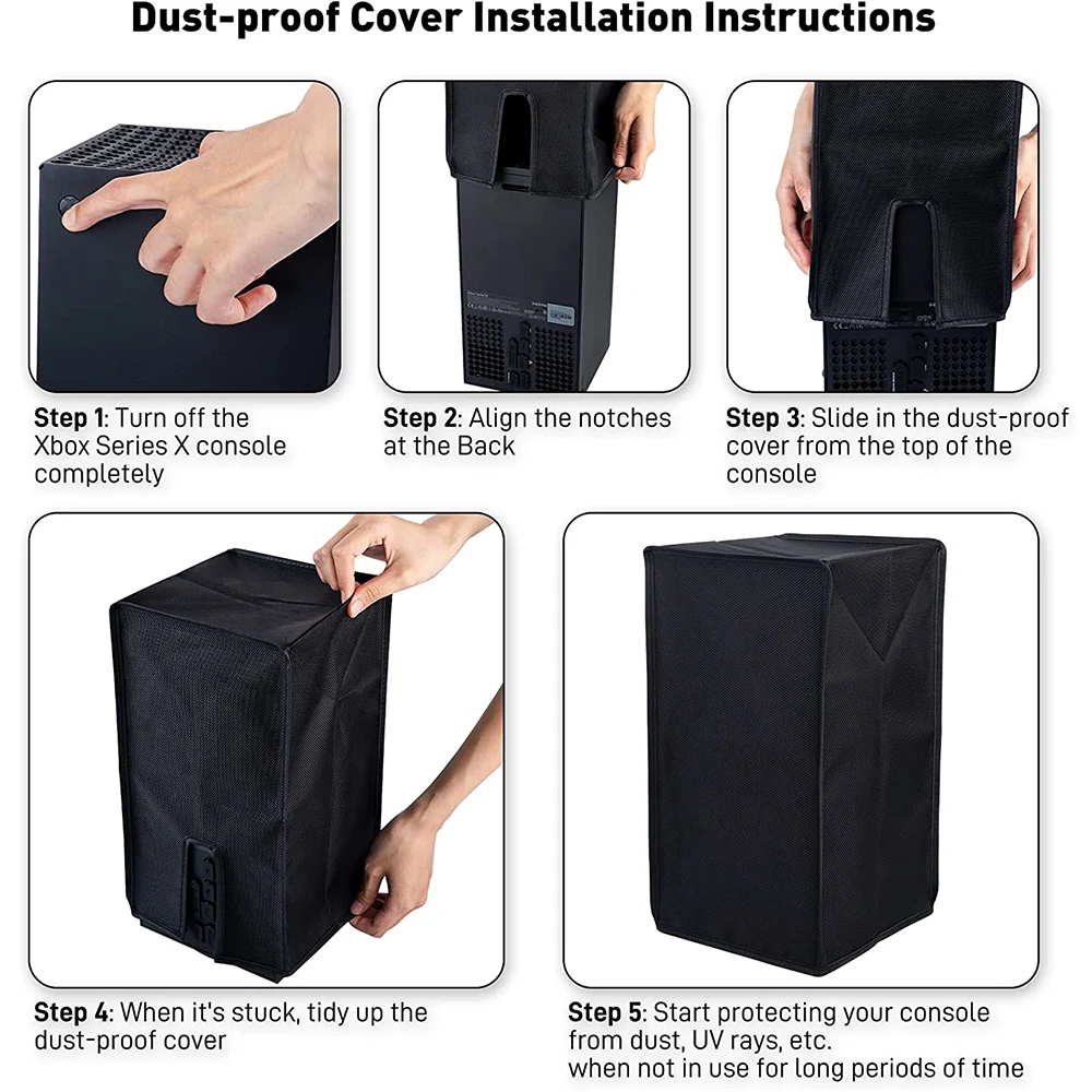 Xbox 시리즈 X 게임 콘솔용 먼지 커버 방진 슬리브 케이스 메쉬 스토퍼 필터 네트 탈착식 세척 가능 보호 액세서리