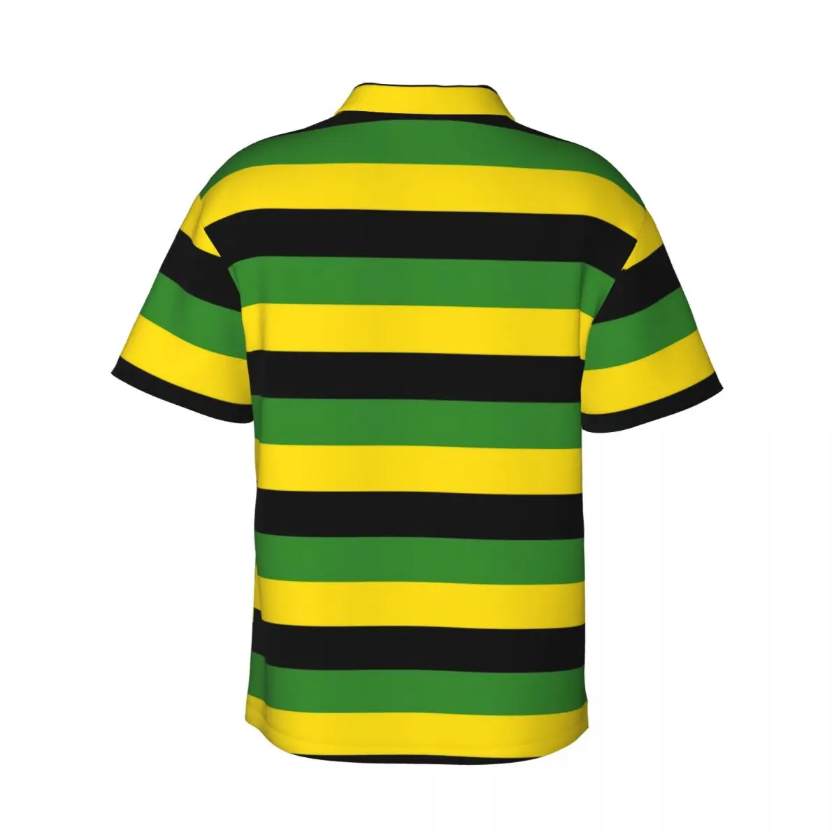 Jamaica Flag Beach Shirt Men Black Yellow Green Stripes Casual Shirts Hawaiian Short Sleeve Graphic Vintage Oversized Blouses