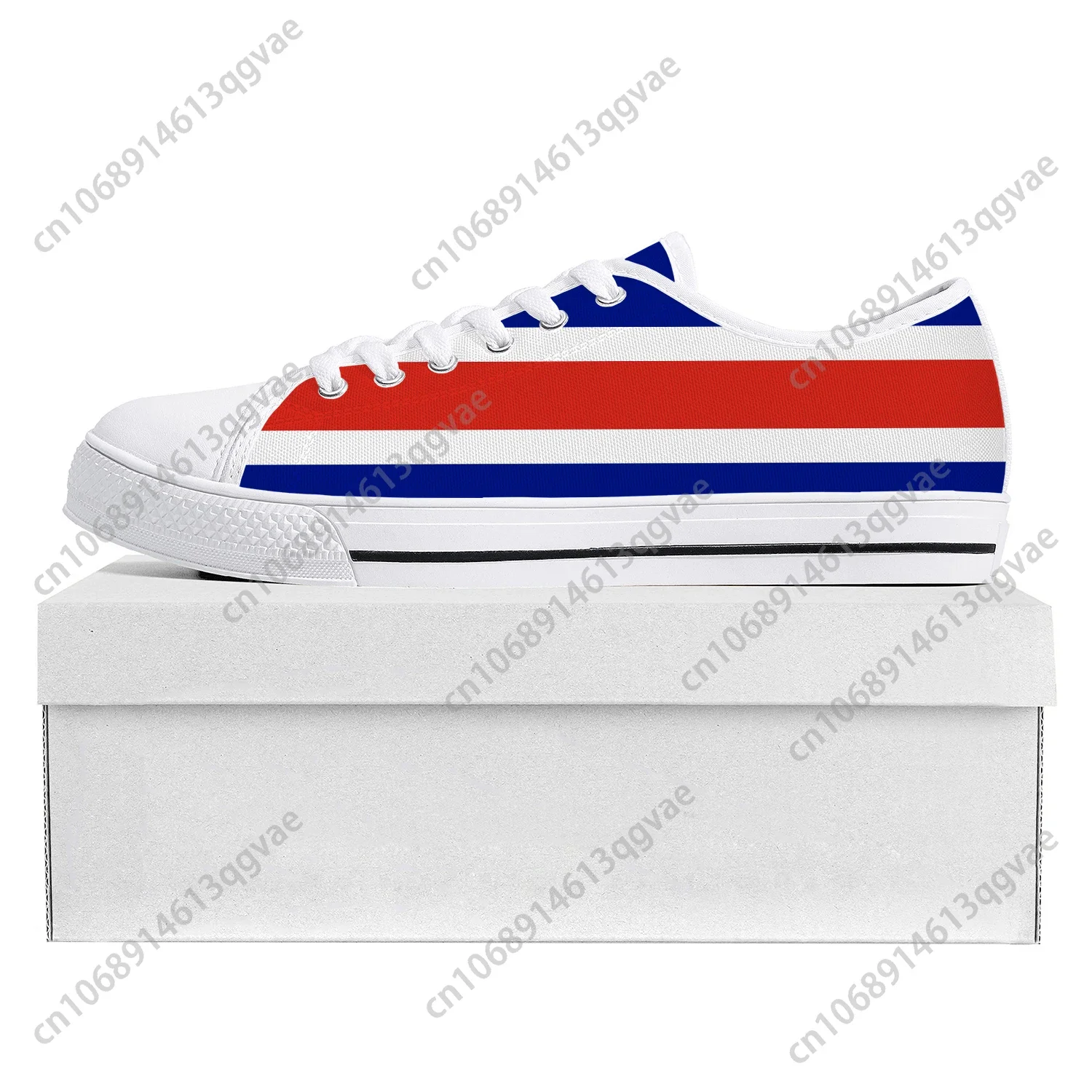 Costa Rica Vlag Lage Top Hoge Kwaliteit Sneakers Heren Dames Tiener Canvas Sneaker Prode Casual Paar Schoenen Aangepaste Schoen