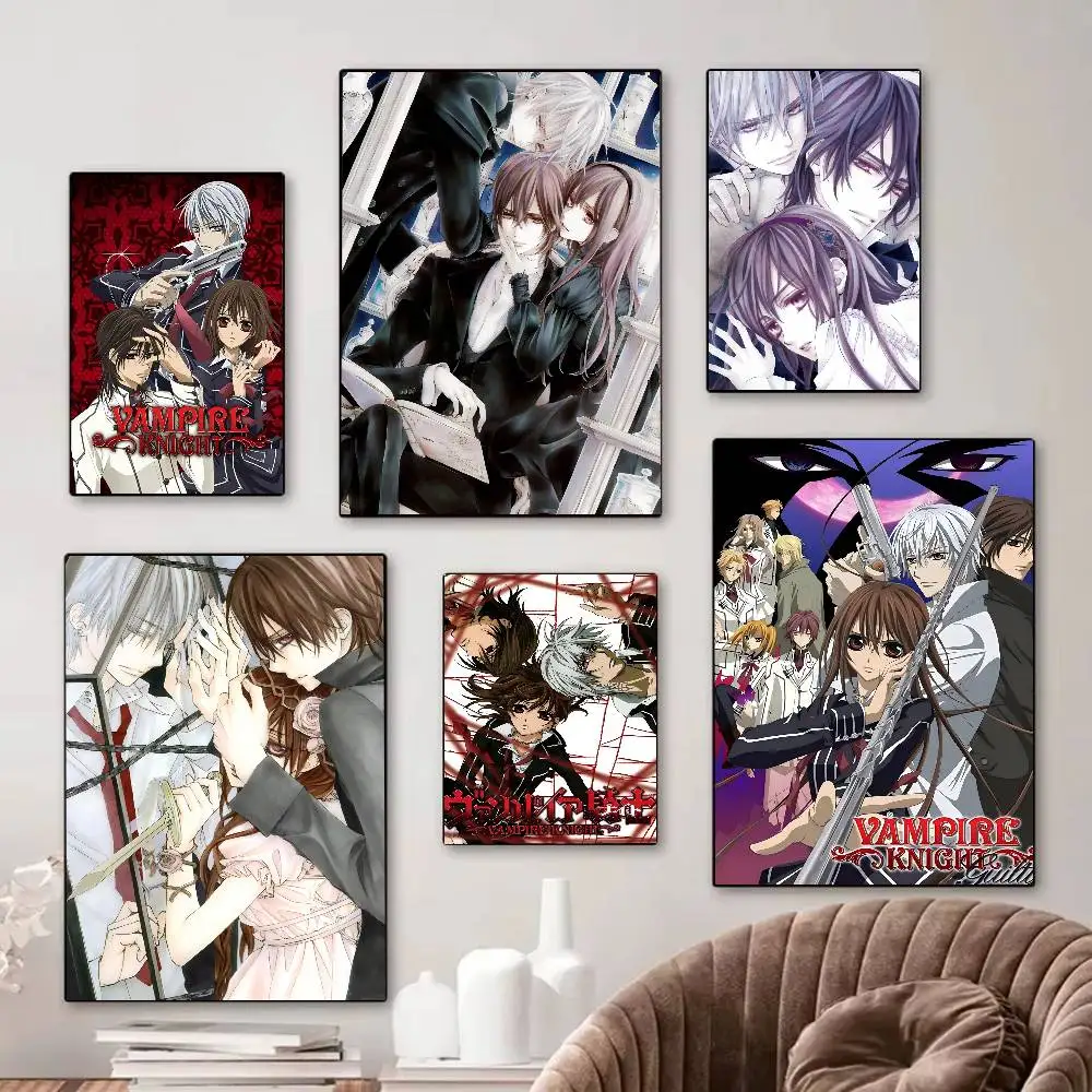 Pósteres clásicos vintage de Anime V-Vampire Knight, arte de pared de calidad HD, carteles Retro para decoración de pared de la habitación del hogar, 1 ud.