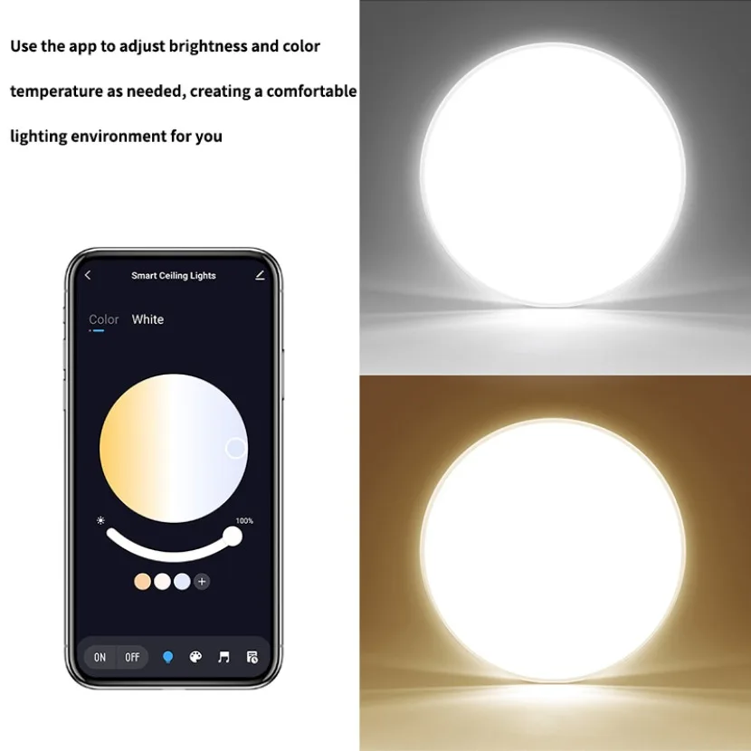 Tuya Bluetooth Smart Ceiling Light Circular RGB Atmosphere Lamp 2.4g Remote Control Smart Life APP Bedroom Home Decor Lighting