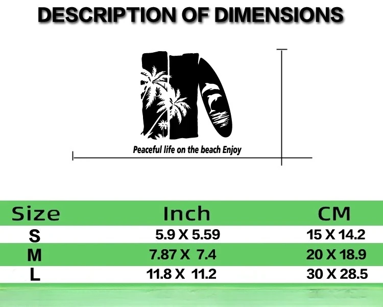 1pc Beach Surfboard & Palm Tree Silhouette 2D Flat Vinyl Sticker for Camper Van RV Window Decor