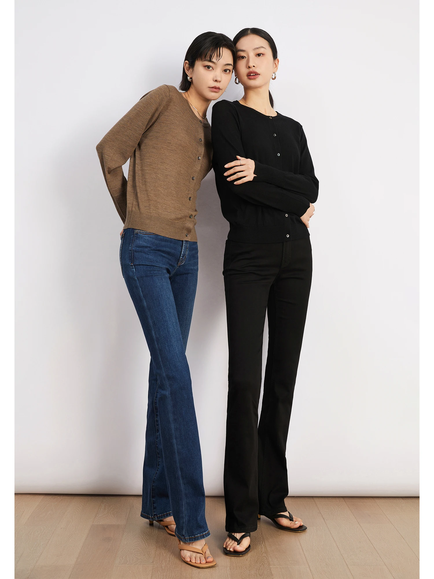 

ChangDX мягкие эластичные джинсы-колокольчики для похудения, удлиняющие джинсовые брюки с высокой талией, универсальные брюки для поездок на работу, четыре сезона