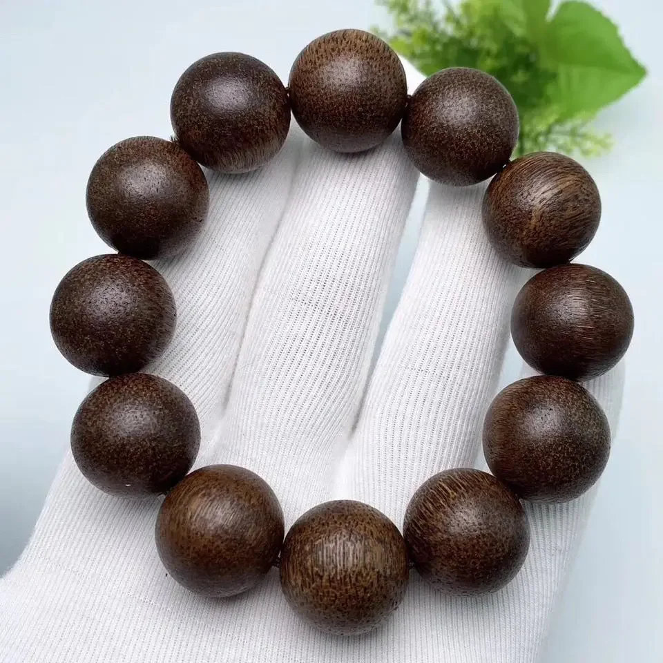 

Pure natural Vietnam Nha Trang Fuson Red Clay Agarwood Buddha Beads Bracelet Charm Couple's Bangle High-Grade Jewelry Gifts