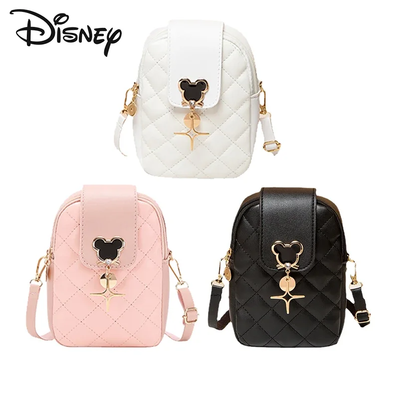 Disney Mickey Mouse Crossbody Bags for Women Fashion Diamond Embroidery Mobile Storage Bag Girls Casual Shoulder Bag Girls Gifts