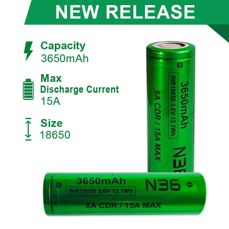 Original Grade A Vapcell 18650 Lithium Battery N40 4000mah F38 3800mah N36 3600mah F36 3600mah M35 3500mah Rechargable Cells