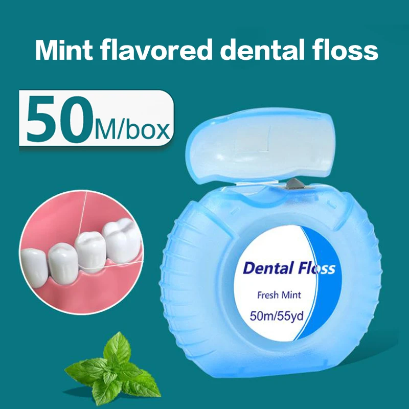 1pcs Box Mint Dental Floss Roll Cleaning Oral Tools Dental Floss Stick Adult Home Set Cleaning Interdental Brush