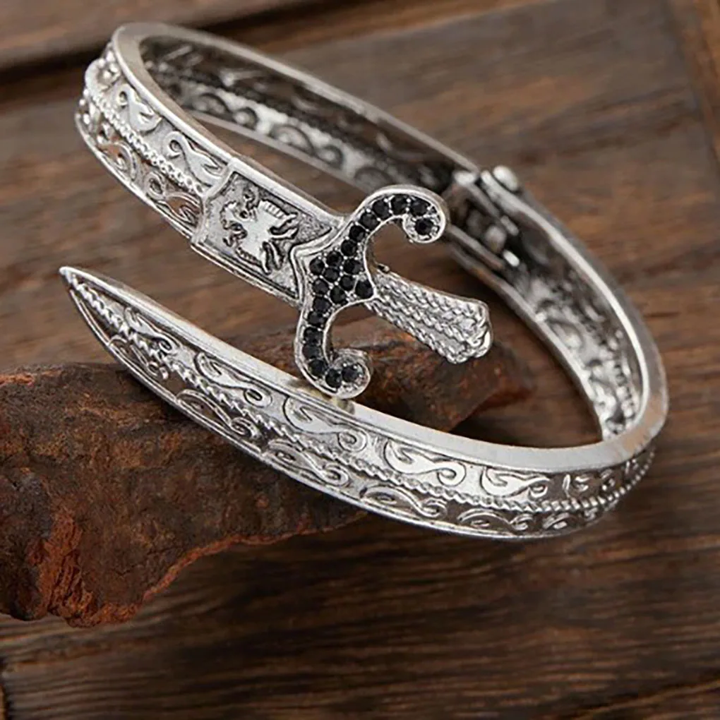 Retro Classic Creative Sword Shaped Bracelets for Men and Women Fashion Personality Exquisite Open Bracelets Party Jewelry Gifts image 4