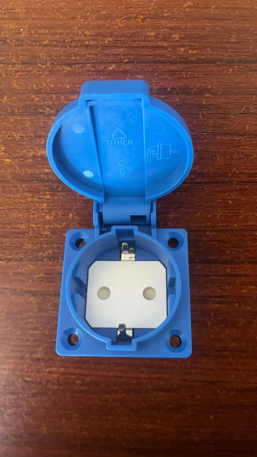 

Водонепроницаемая розетка европейского стандарта 50x50 мм IP44, европейская брызгозащищенная розетка, пыленепроницаемые розетки немецкого стандарта