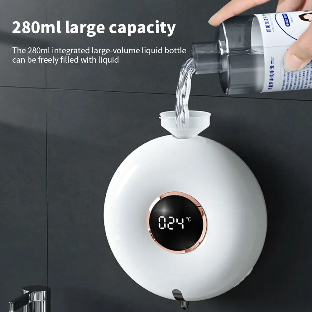 Automatic Soap Dispenser 300ML USB Chargeable Smart Foam Machine Touchless LED Display Sensor Foam Soap Dispenser Sanitizer-kit