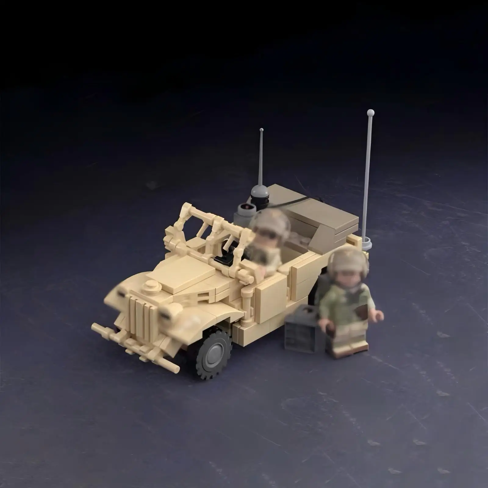 

MOC WW2 Military Series German KFZ.2 North African Jeep Building Block Kit adio Reconnaissance Vehicle Model DIY Kids Toys Gift