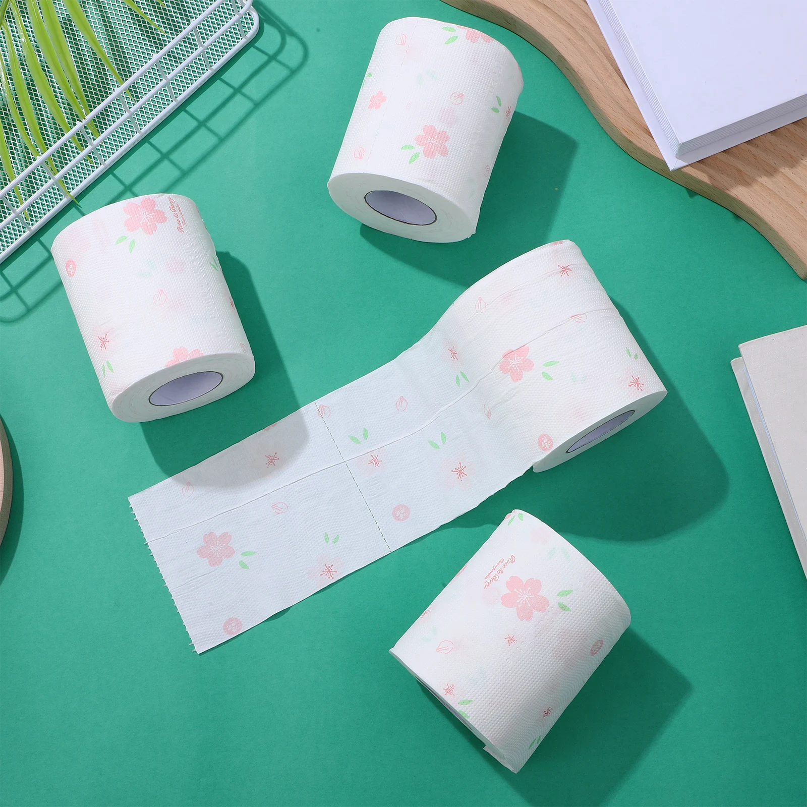 4-rollen badkamer toiletpapier bloemenservetten bloemen bedrukte bloemen