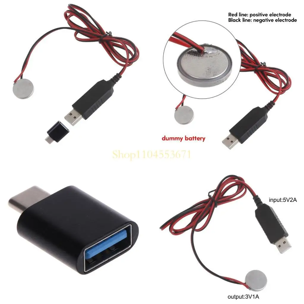 Best Seller USB to 3V CR2032 Dummy Battery Reliable Power Source with Adapter for Toy Remote