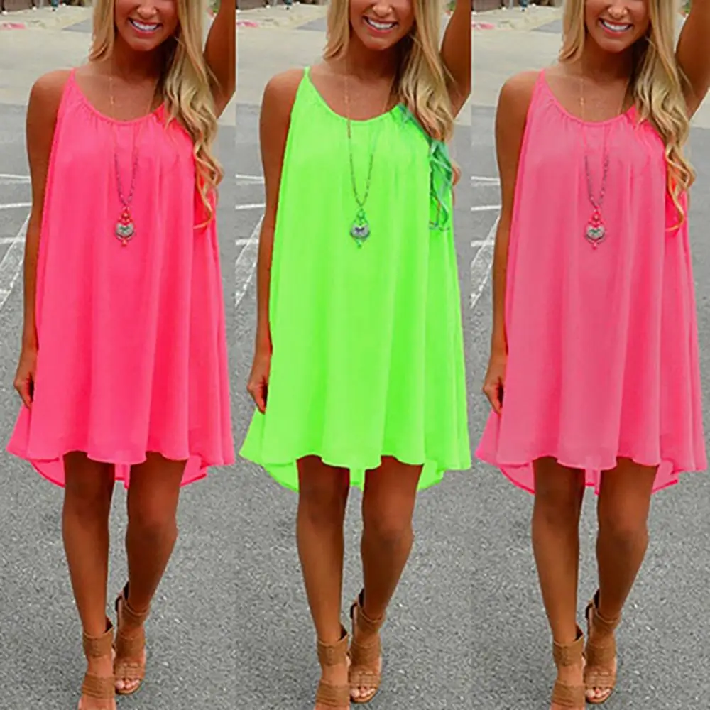 Sexy Women\'s Summer Casual Sleeveless Strap Backless Beach Dress for Evening Party Vacation Dress Backless Lady Beach Dress