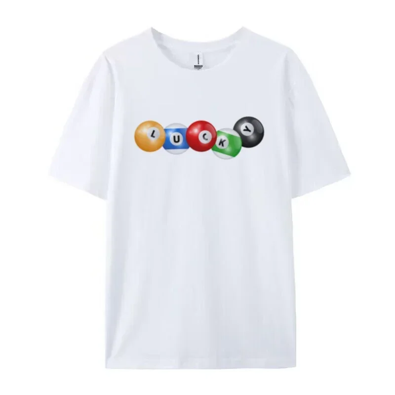 Lucky Pool Ball Graphic Tees Cute Aesthetic T-Shirts Women Men Trendy Fashion Clothes Oversized Retro Y2k Grunge Streetwear Tops