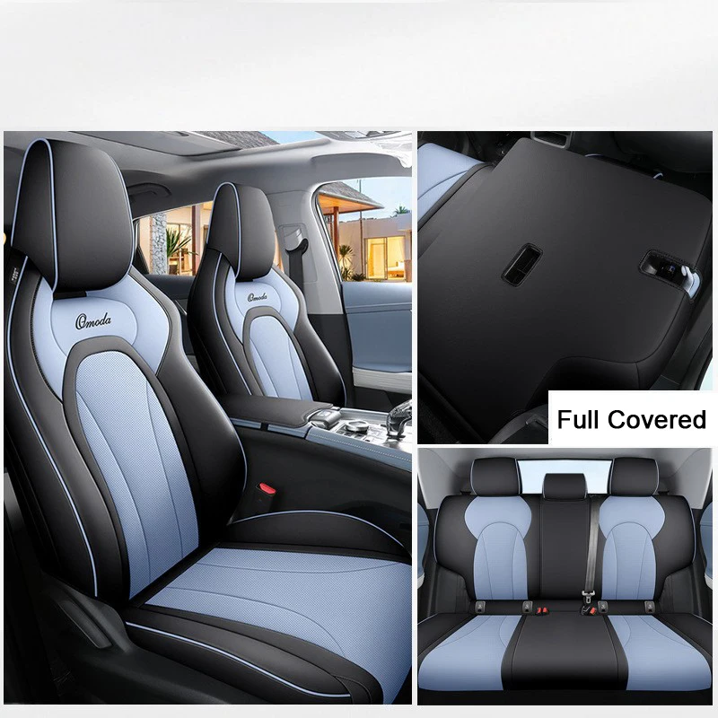 Custom Car Seat Covers 5 seats For Chery Omoda 2022 2023 With Headrest Car Neck Pillow Seat Protective Cover Leather Cushion