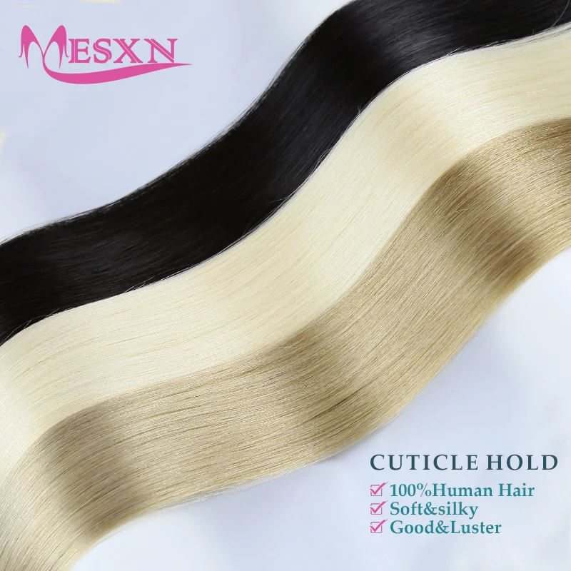 Mesxn Tape in Haar verlängerungen menschliches Haar 100% echtes natürliches Haarband Schuss unteilbar weich 10 stücke 16 "-24" schwarz braun blond