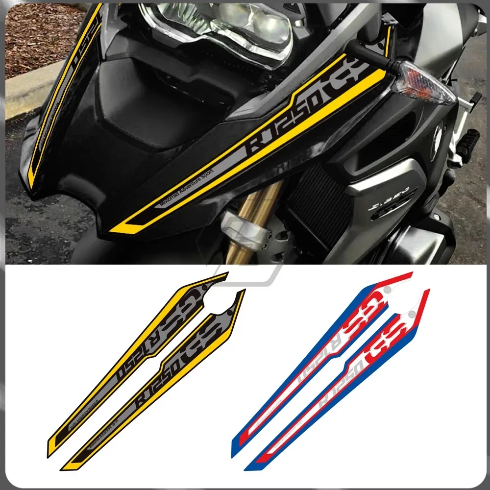 

Для BMW R1250GS 2018-2022 (не приключения) модификация мотоцикла, комплект желтых наклеек на переднюю балку