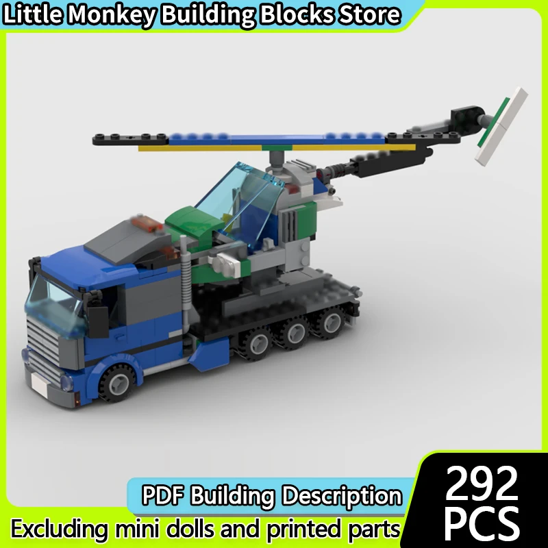 

City Car Model MOC Building Bricks Truck Transport Helicopter Modular Technology Children Holiday Gifts Assemble Toys Suit