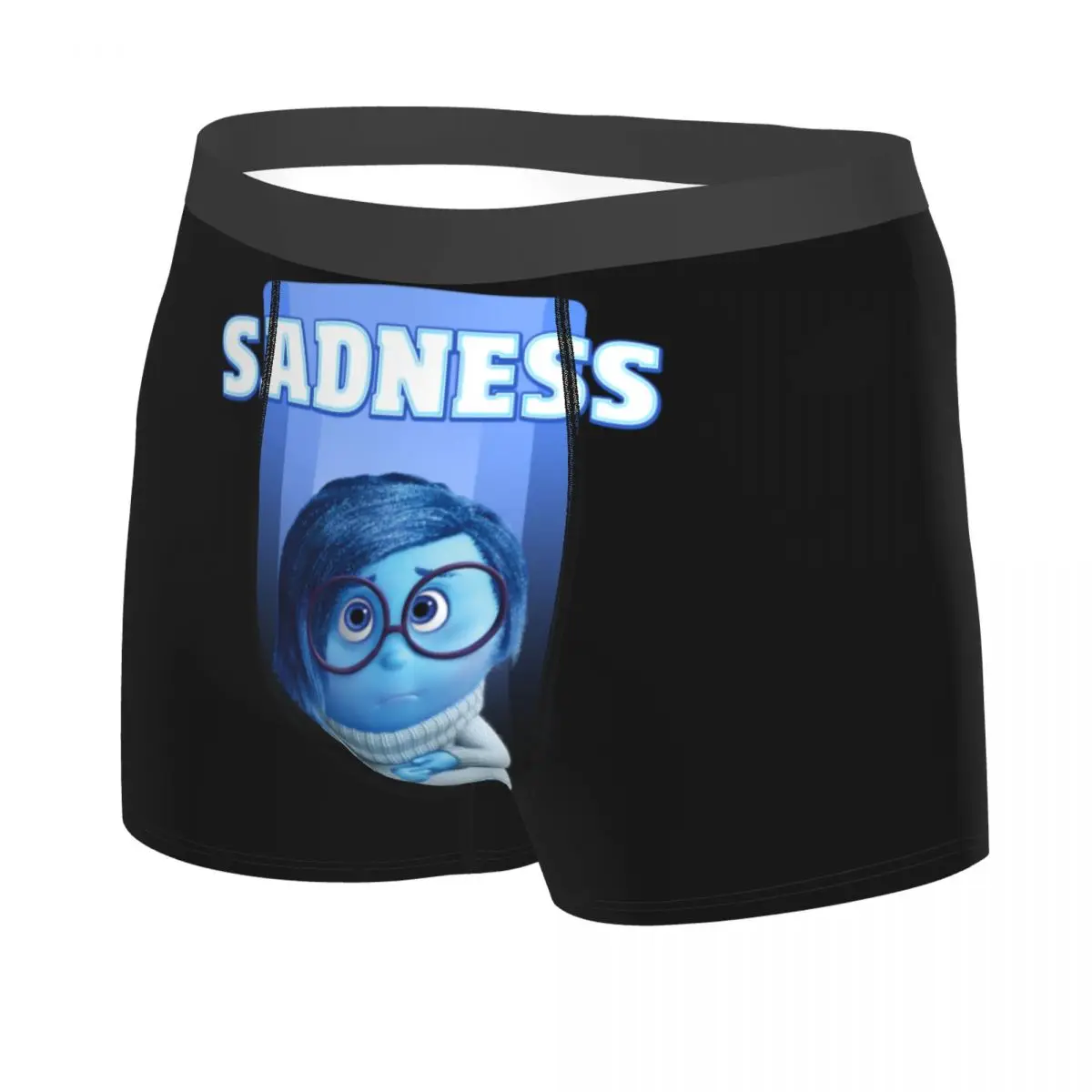 Custom Inside Out Sadness Underwear Men Stretch Boxer Briefs Shorts Panties Soft Underpants For Male