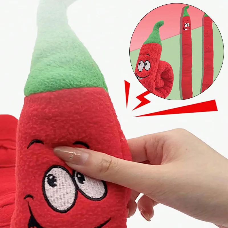 Pet Squeaky Cute Red Hot Chili Peppers Plush Dog Toys Small Medium Large Dog Sniffing Interactive Puzzle Toys