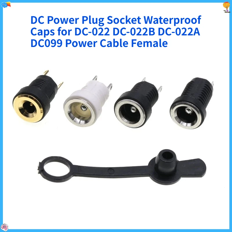 5Pcs/Lot DC Power Plug Socket Waterproof Caps for DC-022 DC-022B DC-022A DC099 Power Cable Female 5.5x2.1mm/5.5x2.5/3.5x1.3mm Se