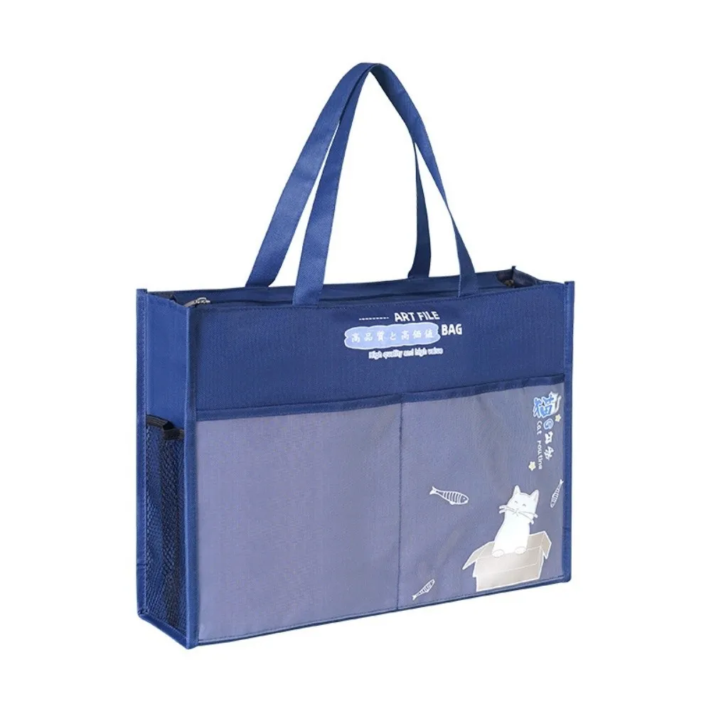New A3 Document Bag Multifunctional Large-capacity Zipper Pouch Bag Portable with Handle File Organizer Office Student Supplies