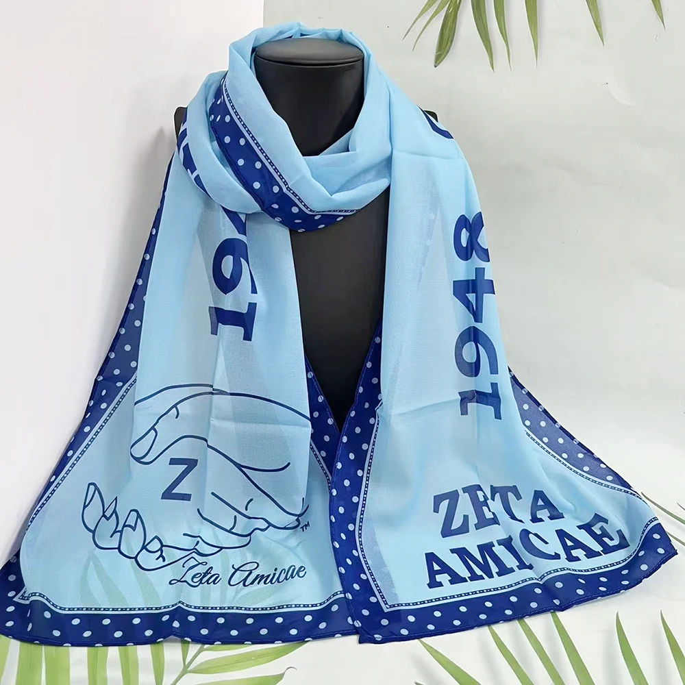 Lenço Zeta Amicae Azul Claro Azul Royal Carta Grega 1948