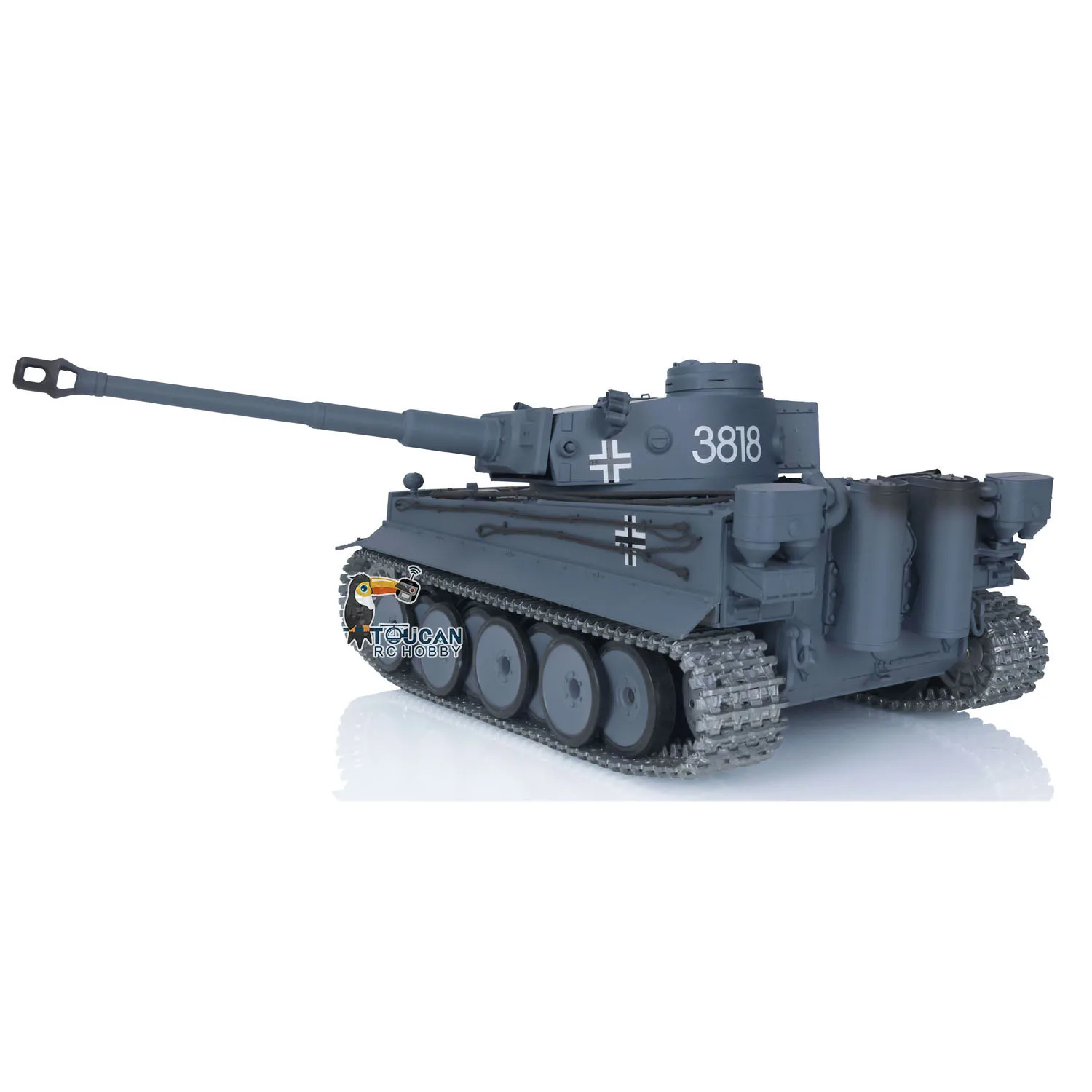 RC Panzer Heng Long 1/16 7.0 Upgrade Tiger I RC Tank FPV 3818 W/ 360° Turret Barrel Recoil Vehicle TH17243