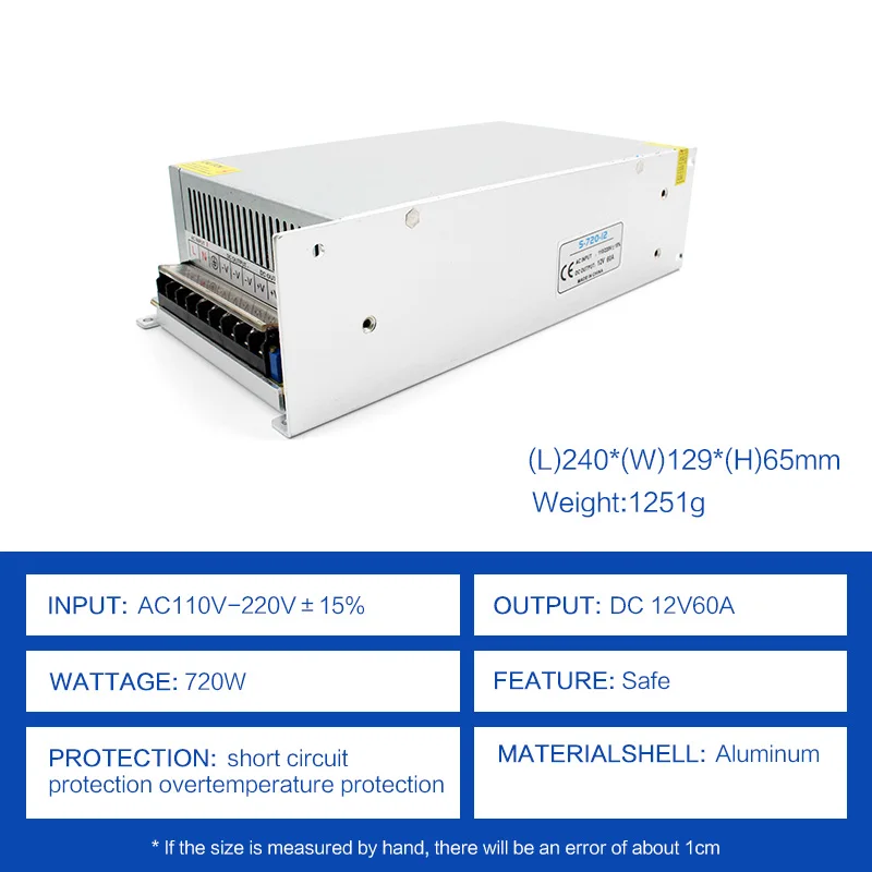 220V To 12V Power Supply 5V 24V Fonte 500W Transformers 3V 5V 9V 12V 15V 18V 24V 36V 48V Switching Power Supply SMPS