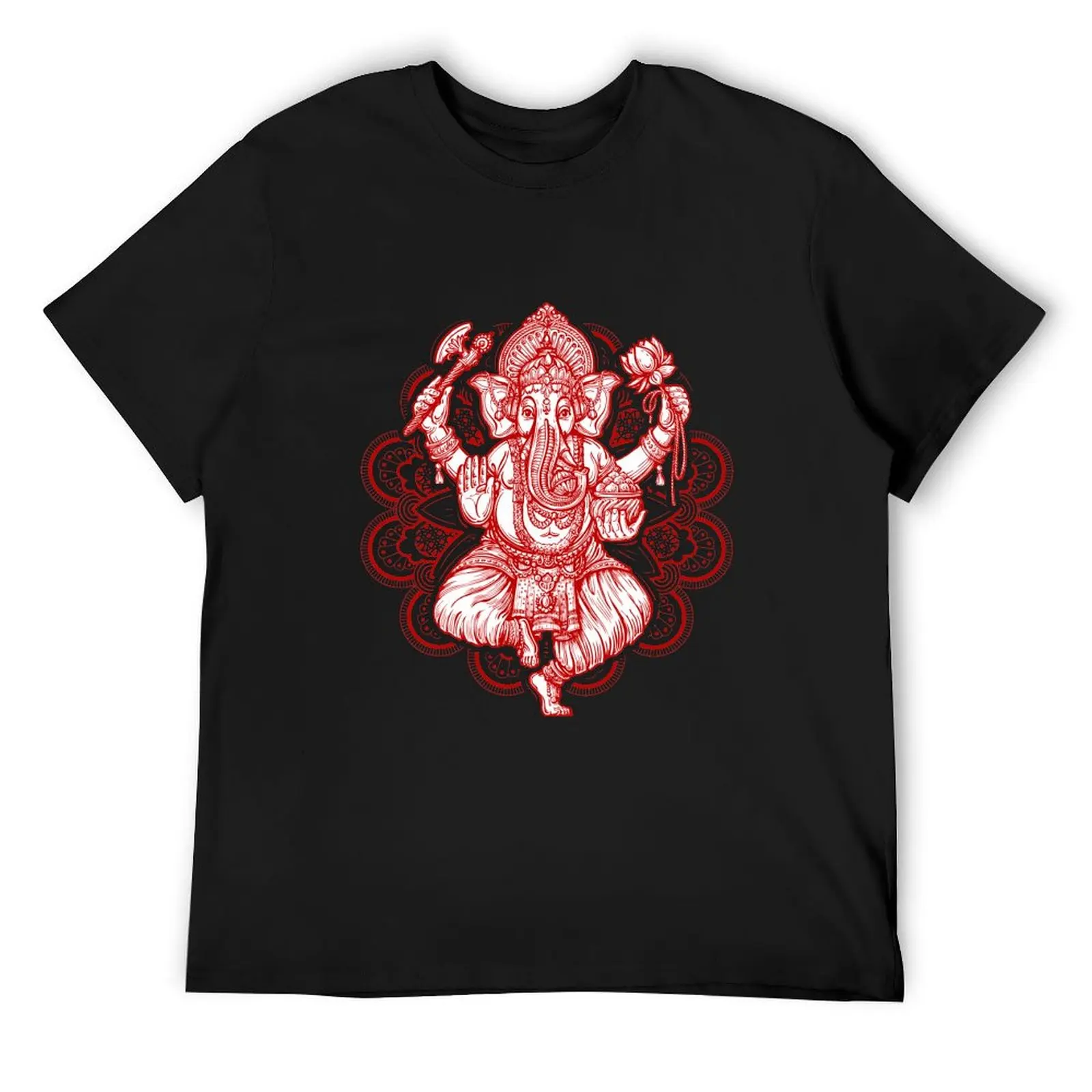 Hindu Lord Ganesha In Lotus Pose T-Shirt plus size clothes cute tops graphic t shirt vintage clothing for men