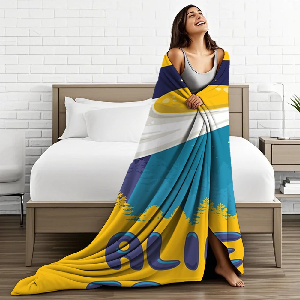 フランネル居心地の良いブランケットエイリアン Eggsist 低刺激性加重ブランケット幾何学模様のブランケットオフィスワーカーキャンピングカー用