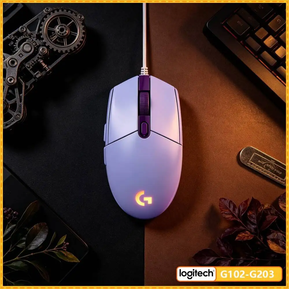 Logitech G203 Wired Gaming Mouse RGB Backlight 8000 DPI 6 Buttons 1ms Response 85g Lightweight PC Laptop Fast