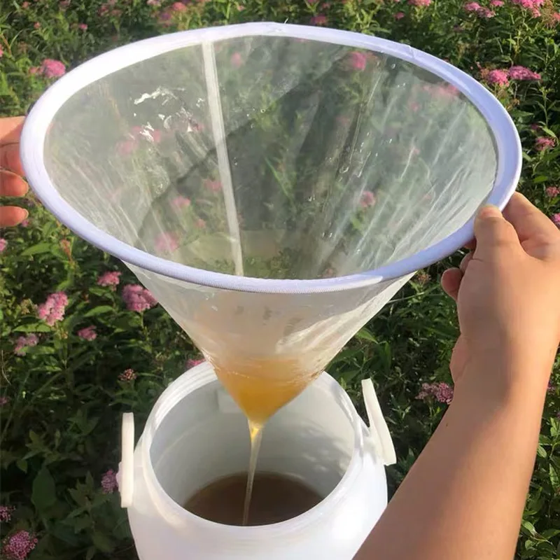 

150 Mesh Bee Honey Filter Strainer Big Funnel-shaped Kitchen Nylon Impurities Filtration Ultra-fine Net Beekeeping Special Tools