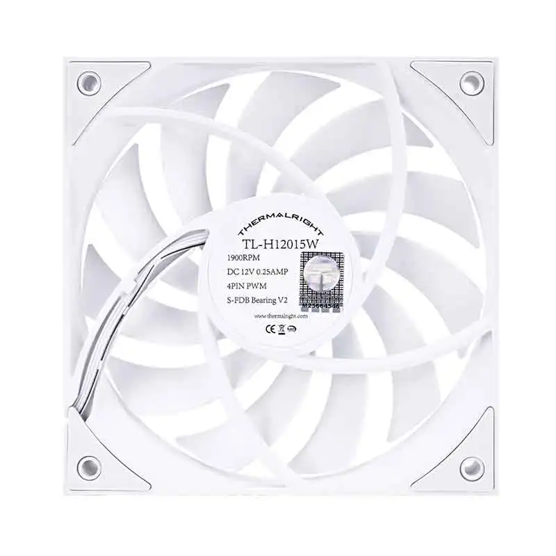 Thermalright TL-H12015 120x120x15mm Computer case cooling fan，3Phase 6 Pole Motor/S-FDB V2 bearing/Black and white colors image 3