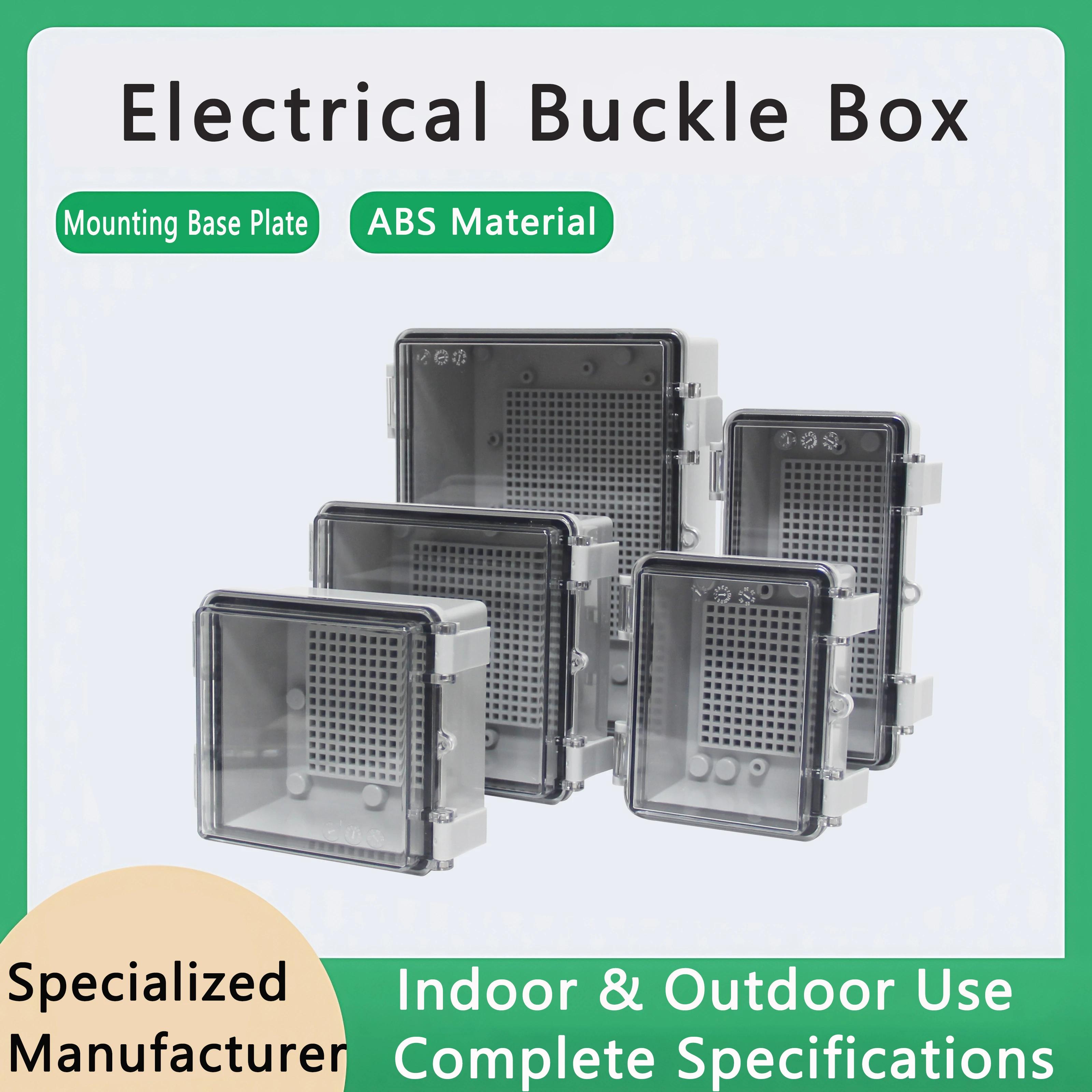 

IP66 Outdoor Electronic Box Instrument Hinge Case Transparent Cover Enclosure ABS Plastic Waterproof Junction Project Box