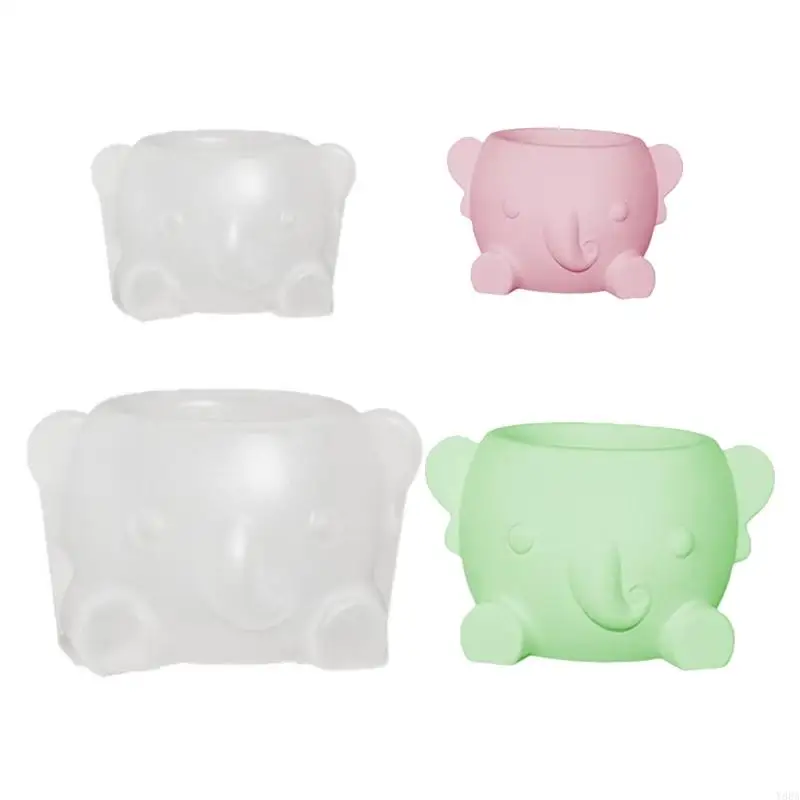 

Y88A 2pcs Versatile Flower Pot Mould Elephant Garden Planter Silicone Mould Vase and Pen Holder Mold Jewelry Tool