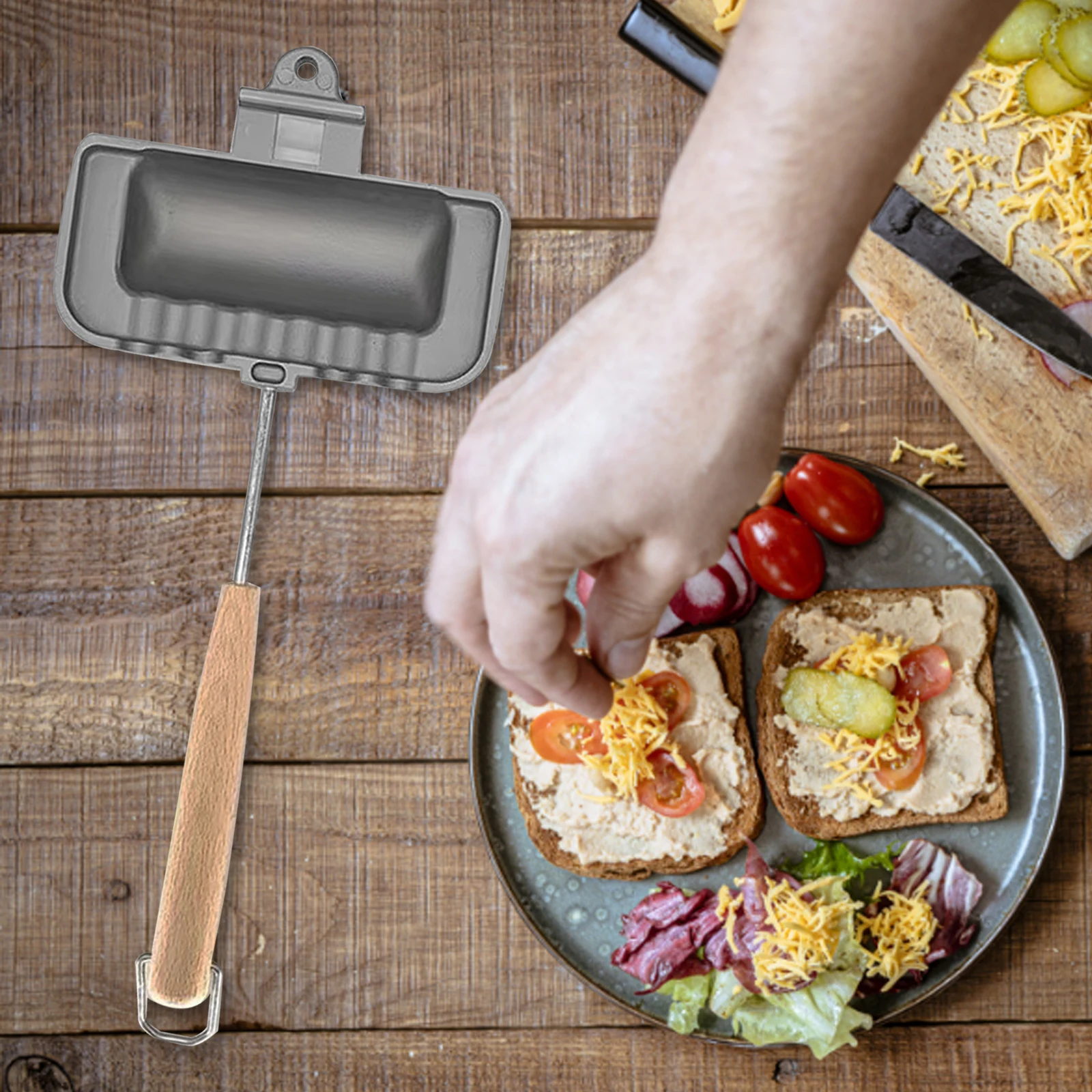Double-Sided Frying Pan Non-Stick Sandwich Fry Pan Easy To Clean High Temperature  Applicable Gas Cooker Kitchen Tools
