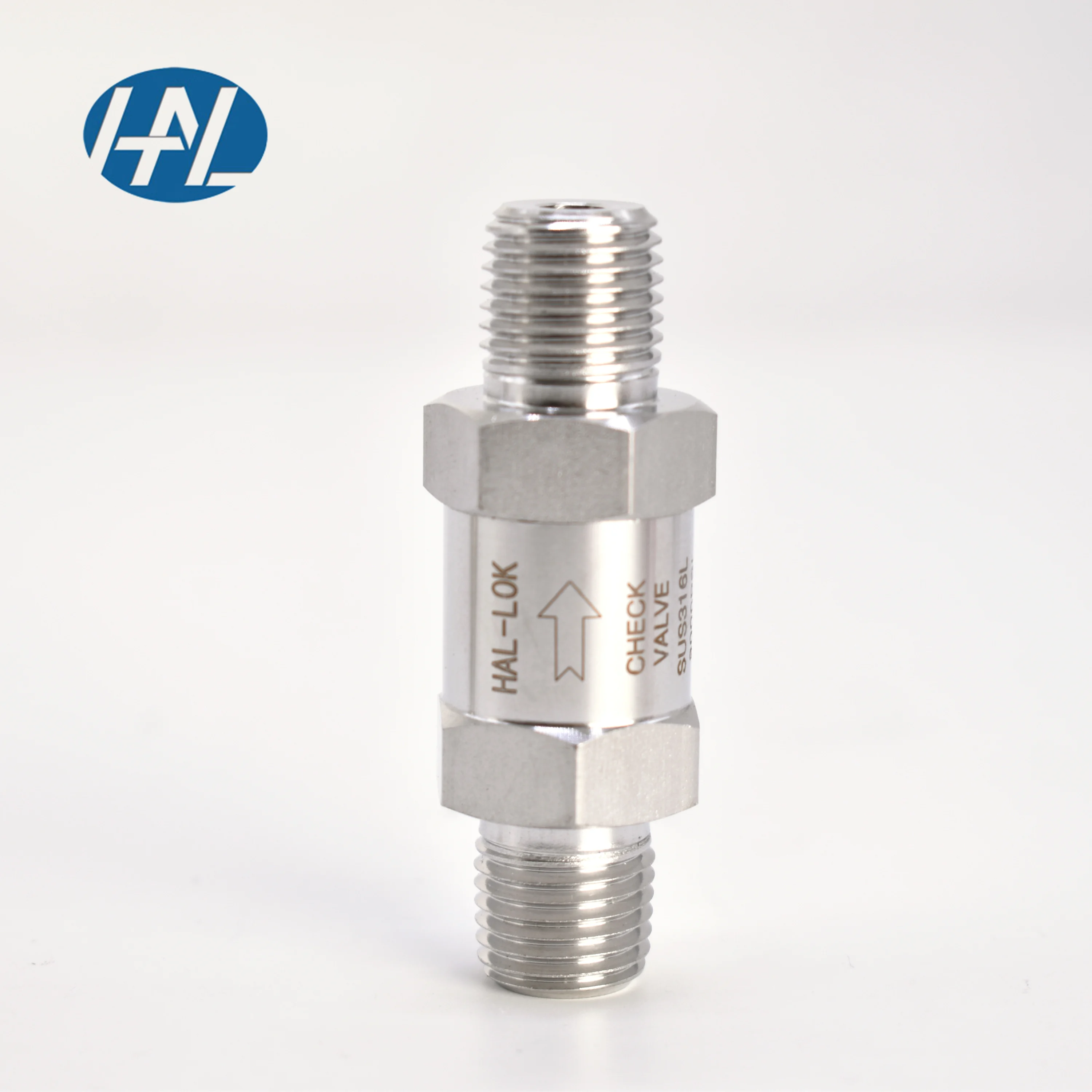 Manual Stainless Steel 316 Straight Male Check Valve for Gas