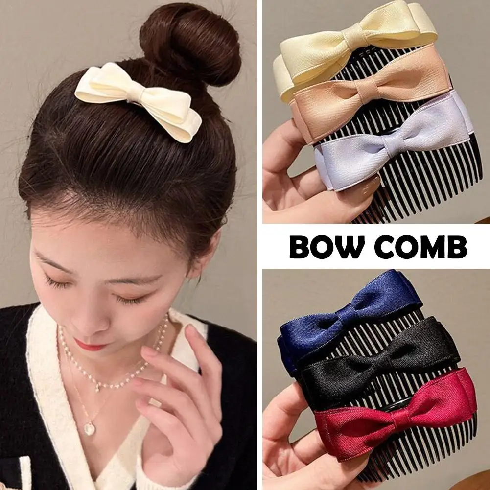 Princess Style Insert Comb Clip Women Girls Sweet Bangs Back Cute Dress Hair Accessories Comb Bow Hairpins Clip Ha I4n6