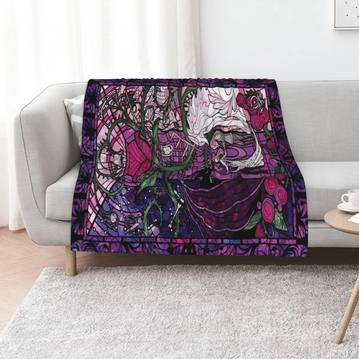 

A Court of Thorns and Roses Stained Glass Throw Blanket Fashion Sofas Camping Furrys blankets ands Blankets