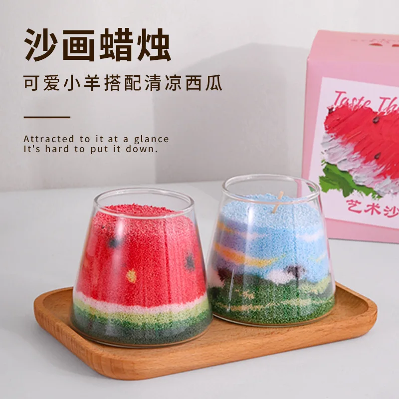 

Original Sand Painting Scented Candle.diy Scented Candle Handmade Material Kit. Birthday Wedding Salon Fun With Hand Gifts