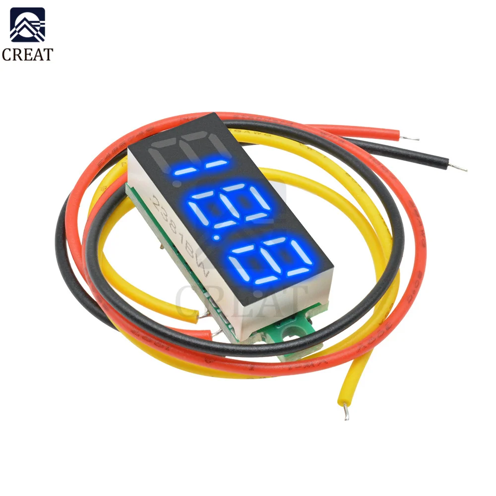 5 Color Available Mini LED Digital Voltmeter DC 4-30V 0.28 Inch 3 Wire DC 0-100V Volt Voltage Meter Gauge Tester LED Display