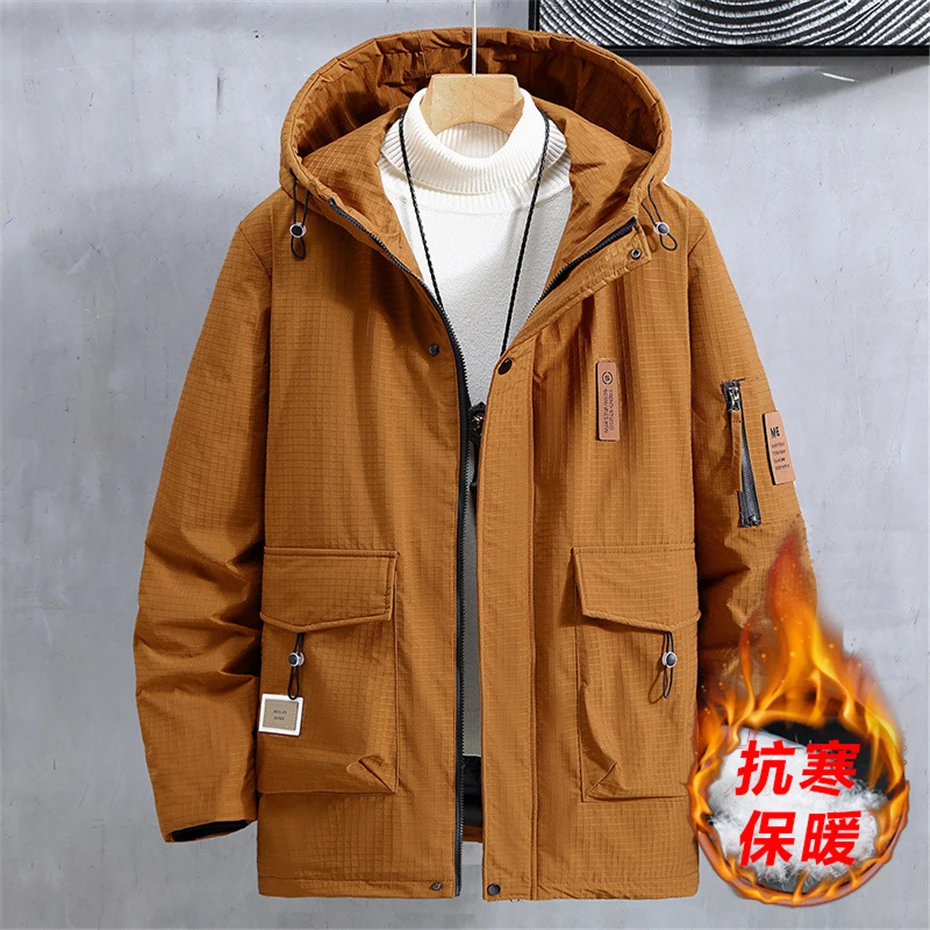 Cargo Down Jacket Men Winter Warm Thick Jackets Plus Size 11XL Men\'s Puffer Jacket Fashion Casual Winter Coat Male