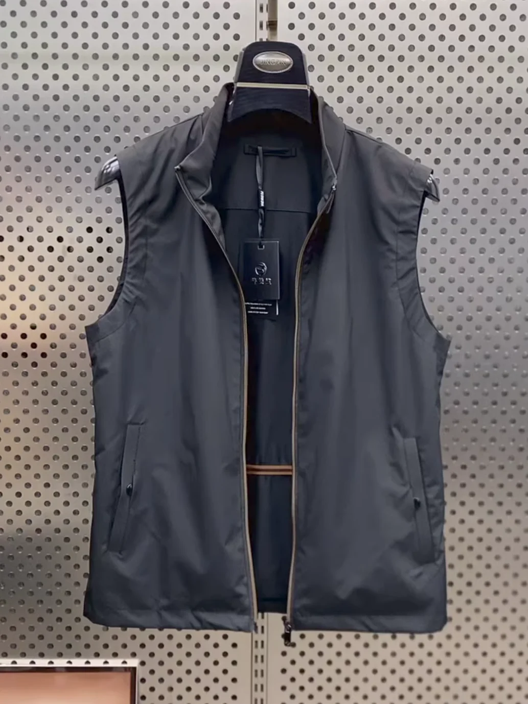 

Высококачественный модный мужской жилет: новинка сезона весна-осень, повседневный стиль, на молнии, деловой повседневный, стандартный крой