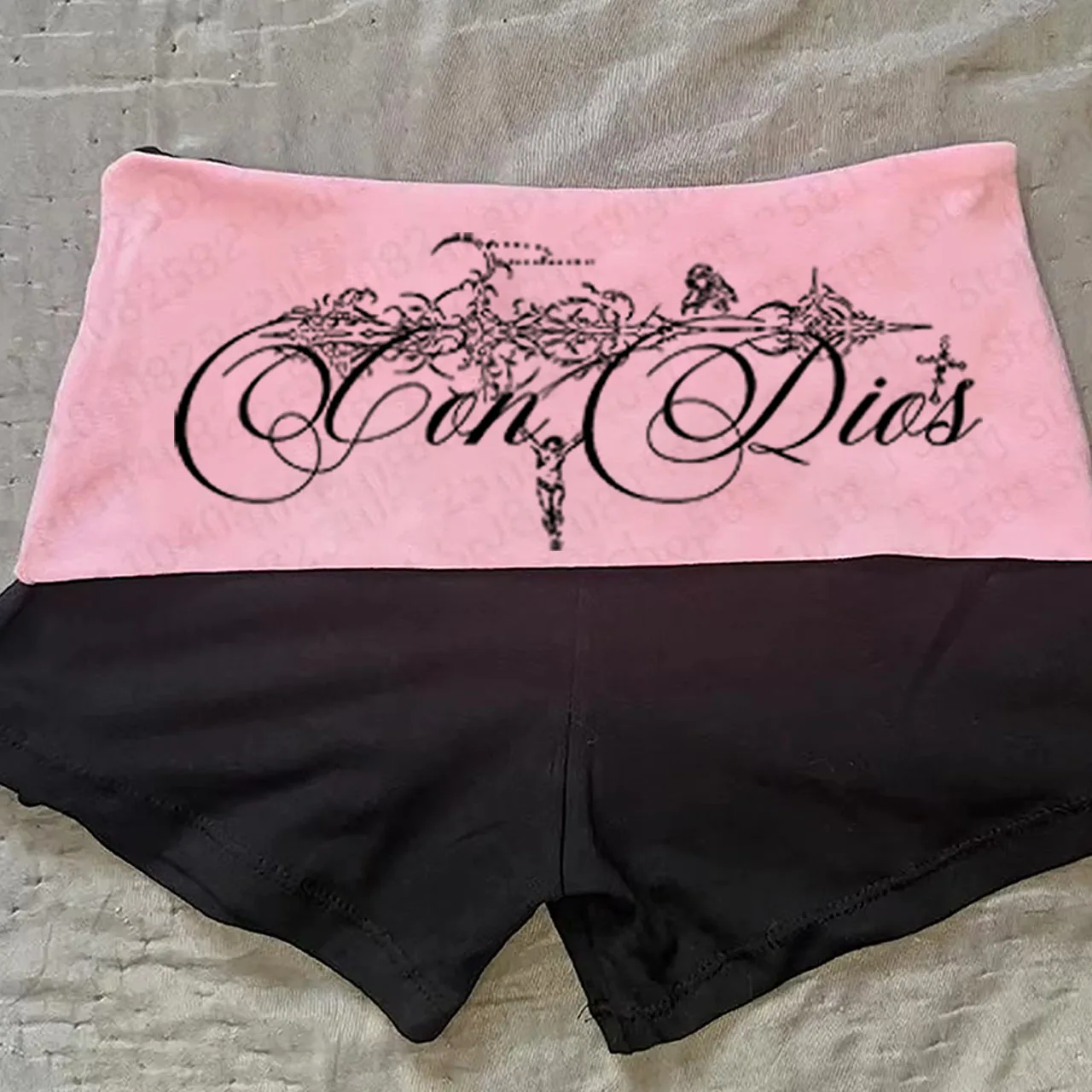 Hip hop rock street style emotional teenage punk summer aesthetics retro 2000s fashion letter print casual basic shorts parody